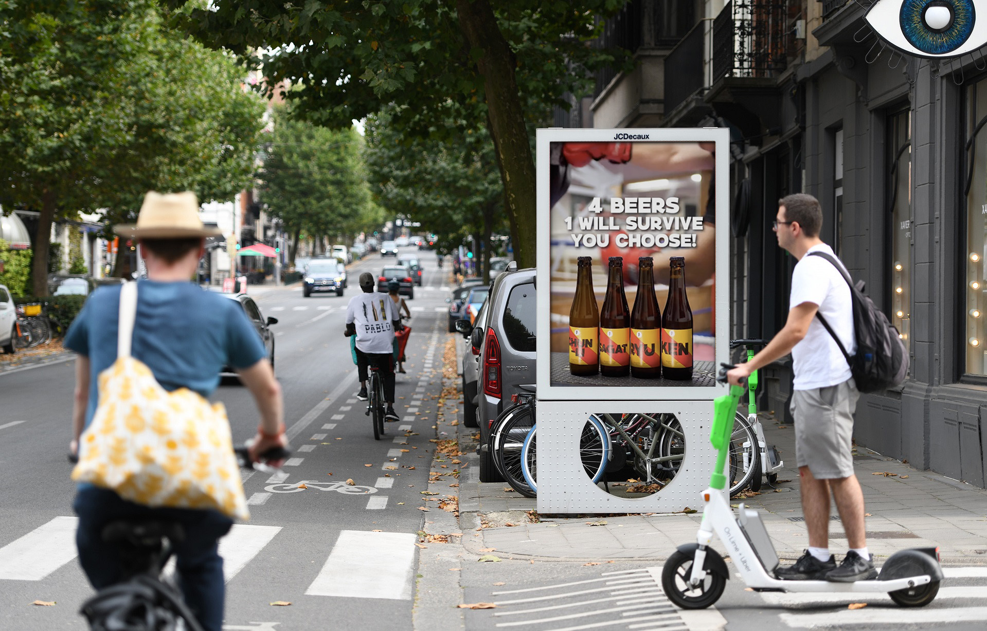 BBP Fight Club — the 8-second spot on a JCDecaux MUPI in Brussels