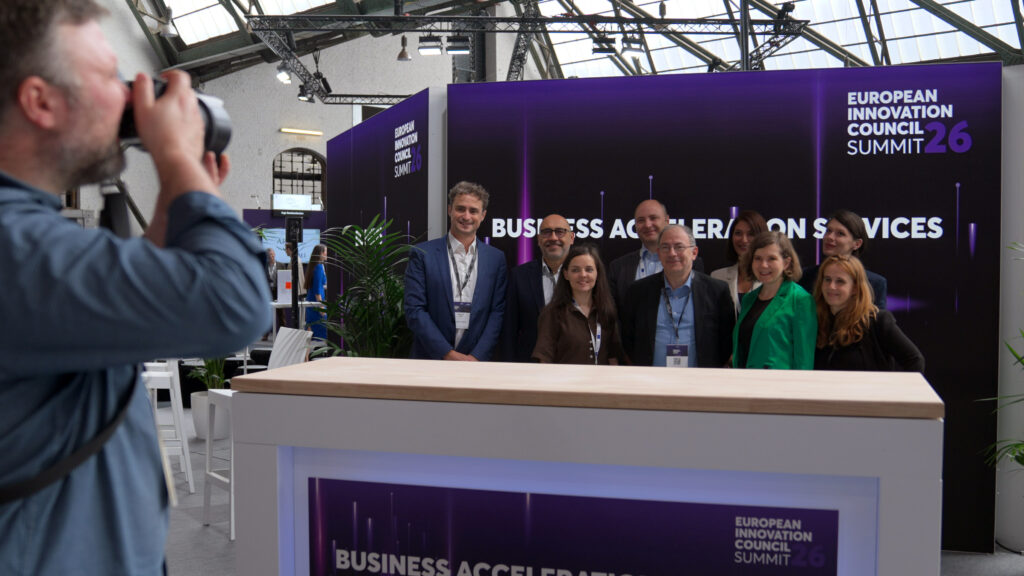 EIC Summit 26 — group photo at the Business Acceleration Services stand