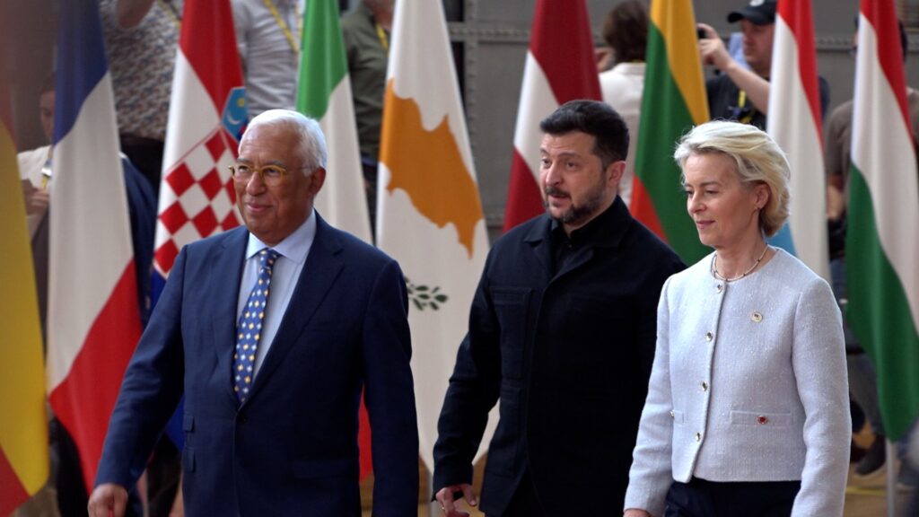 European leaders arriving at the European Council in Brussels